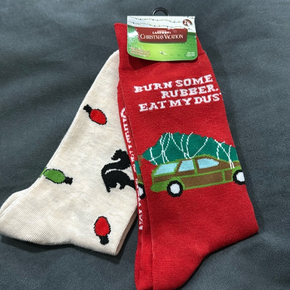 NATIONAL LAMPOON'S CHRISTMAS VACATION SOCKS Adult size, family truckster